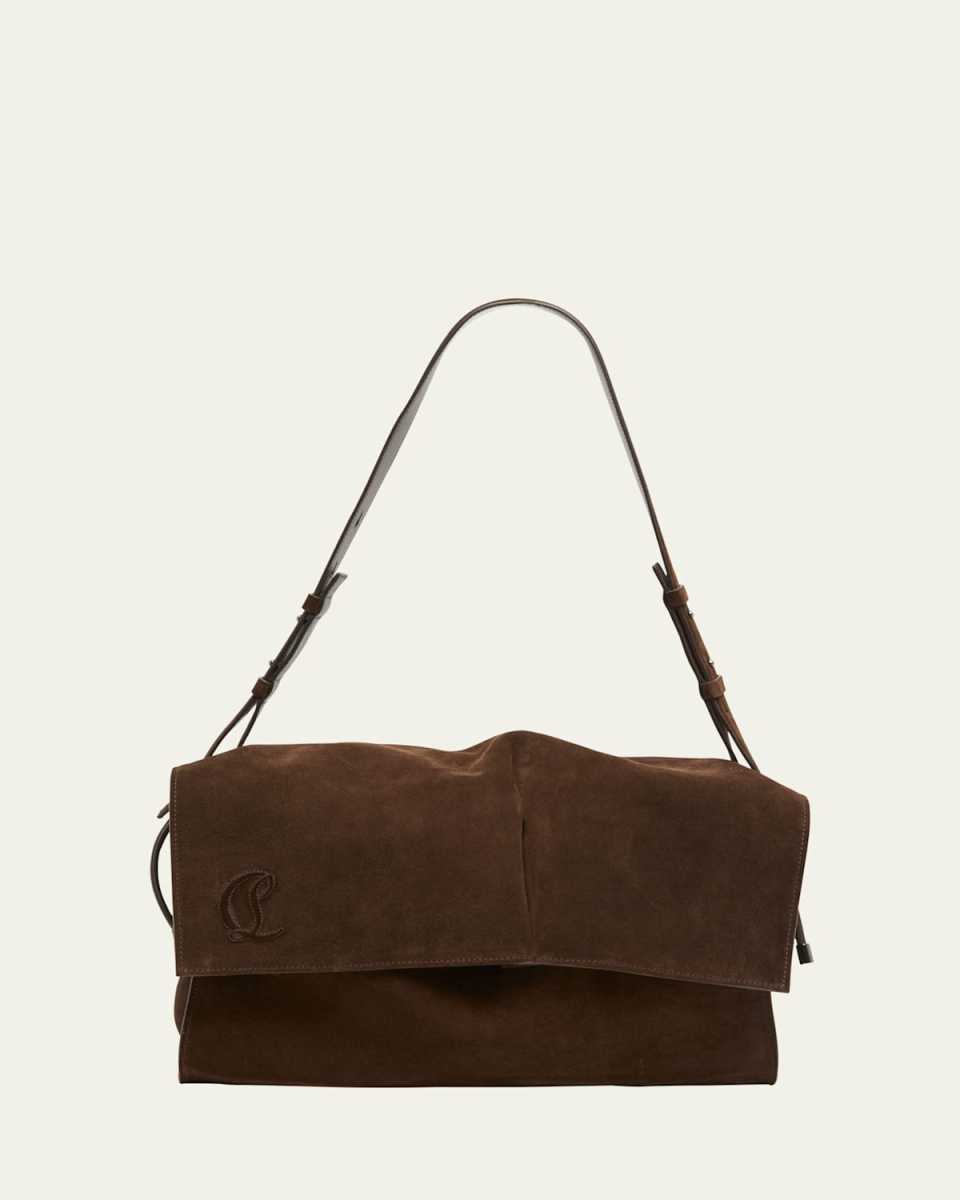 Baggy Large Shoulder Bag in Suede